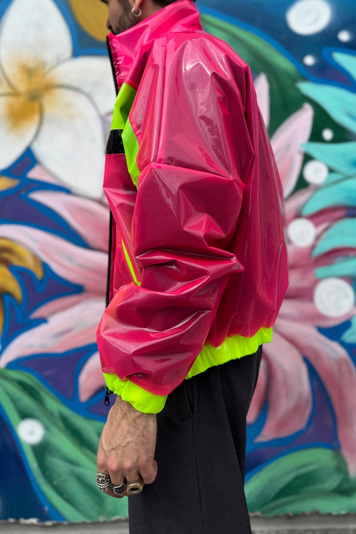 BOMBER RIGHE FLUO